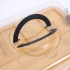 Cross-border portable bamboo and wood plate with lid, simple bamboo compartments for cooked food, home fruit and snack platter, dried fruit platter Specification image